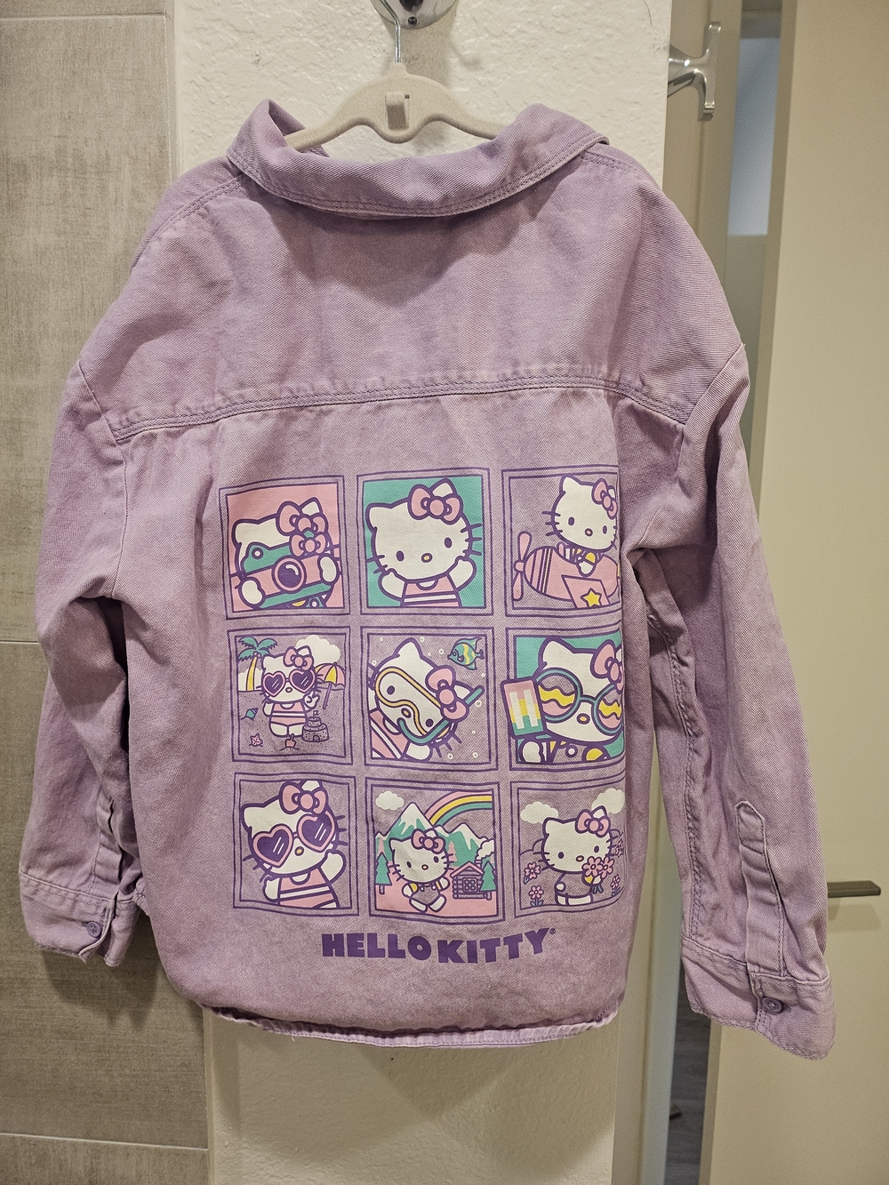 Sanrio Youth S Lavender Button-Front hello Kitty